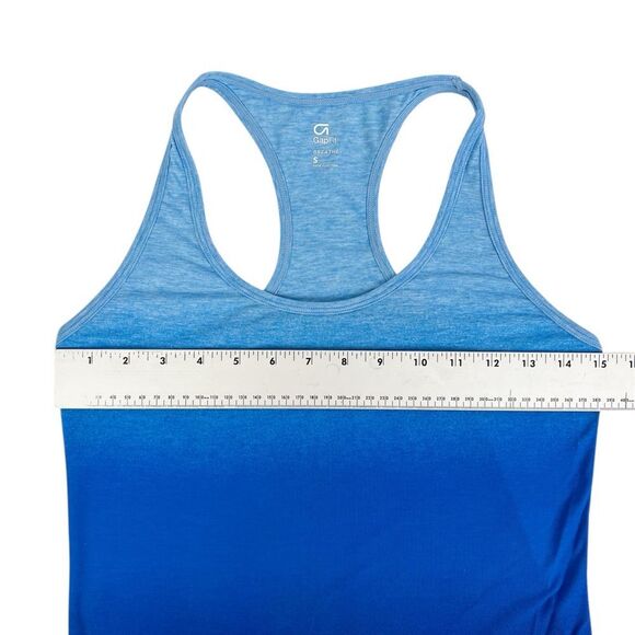 Gap Fit Breathe Blue Ombre Racerback Tank Top Size Small - Picture 4 of 6